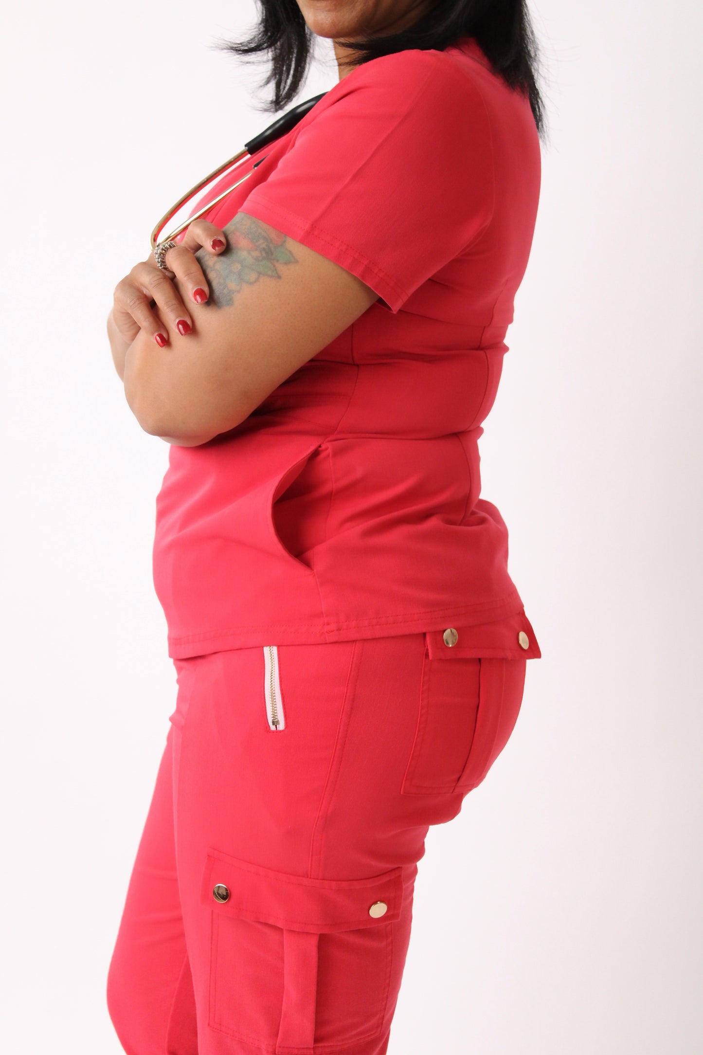 Crimson Luxe and Pink Luxe Scrub set