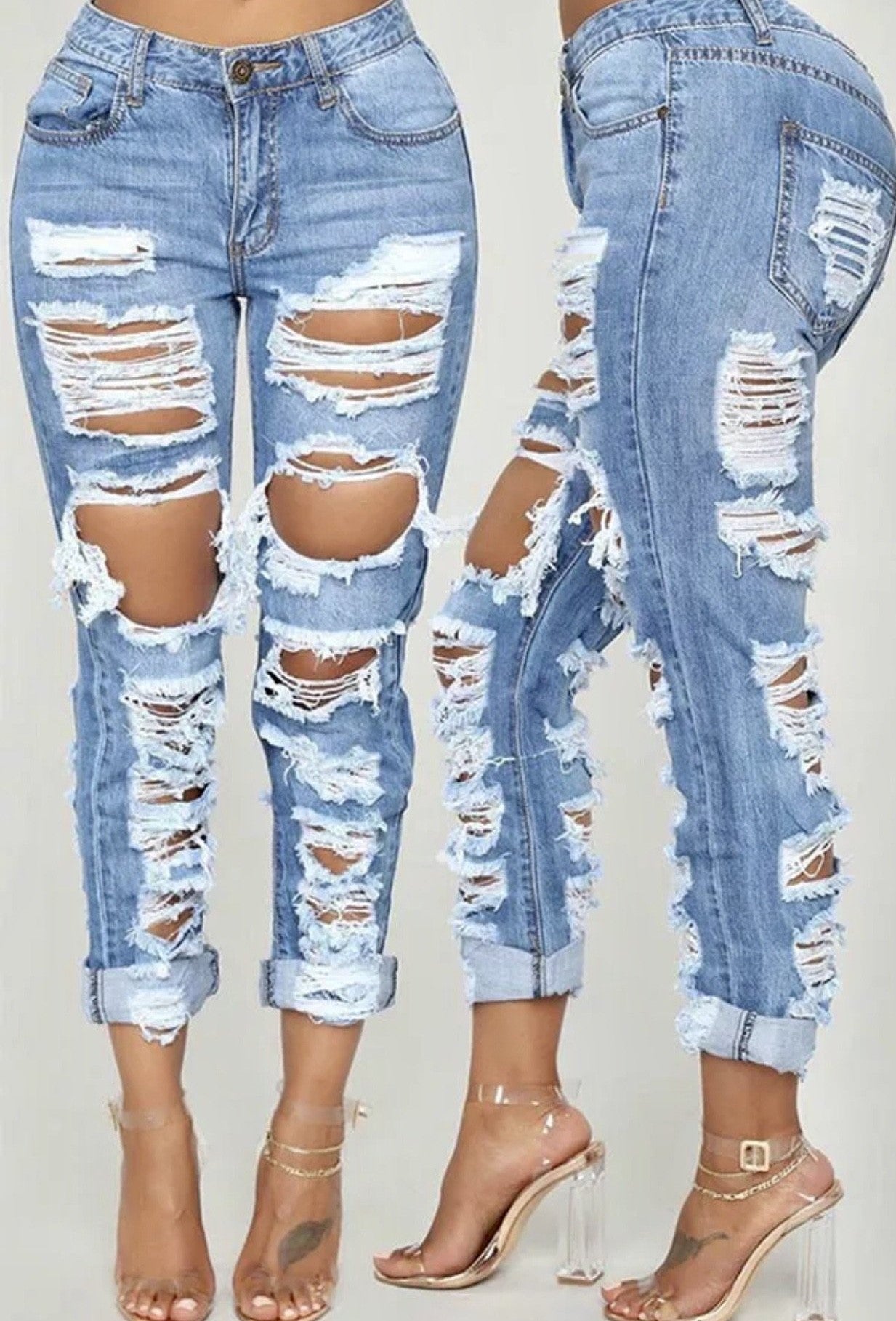 Blue distressed Jeans
