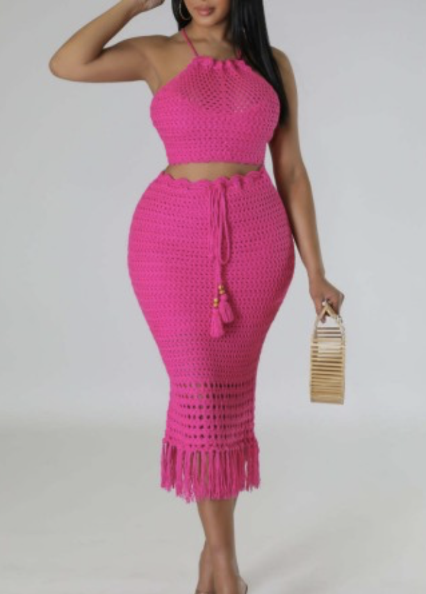 Pink Crochet Two- Piece