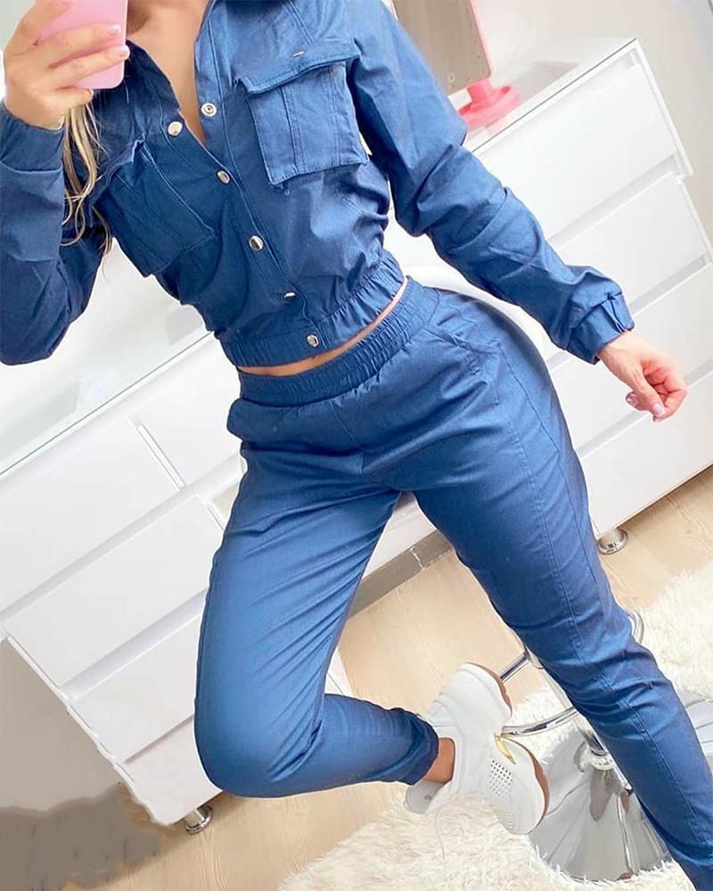 Your favorite 2- piece blue  sweat suit