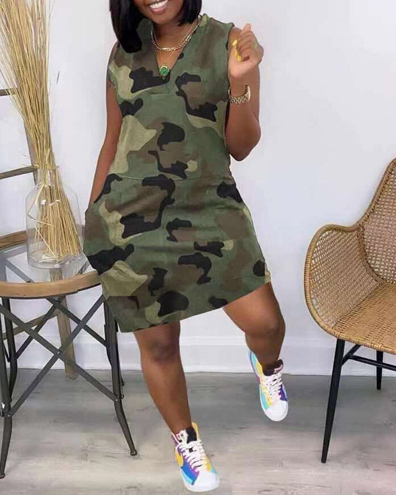 Camo Short Sleeve Dress