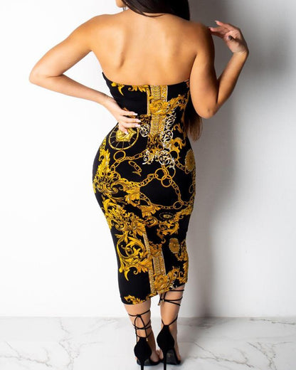 Royalty Print tube dress