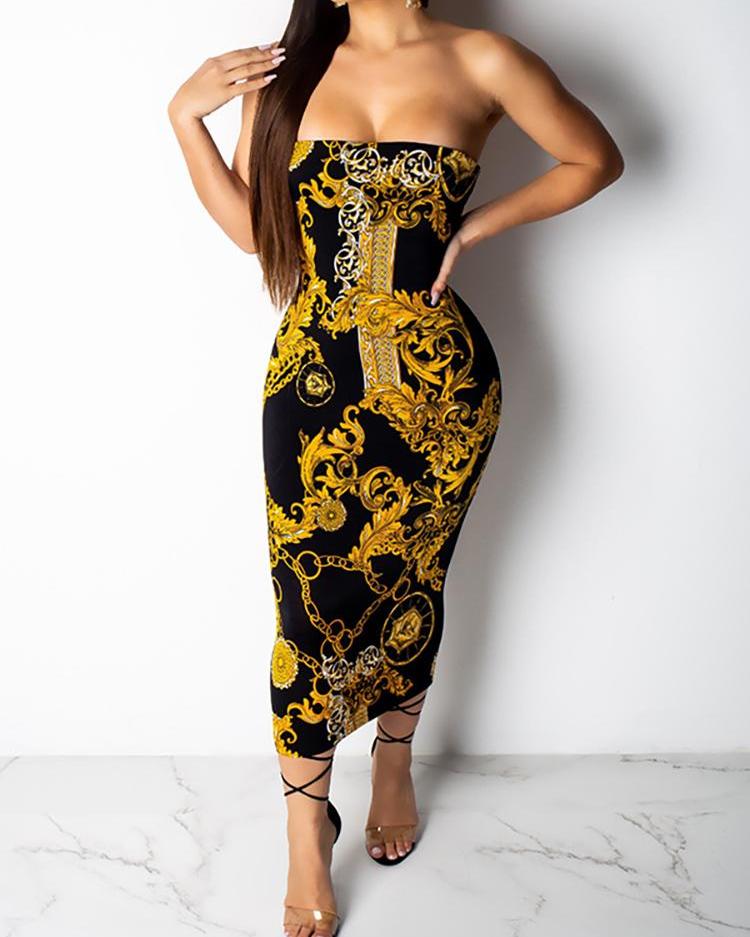 Royalty Print tube dress