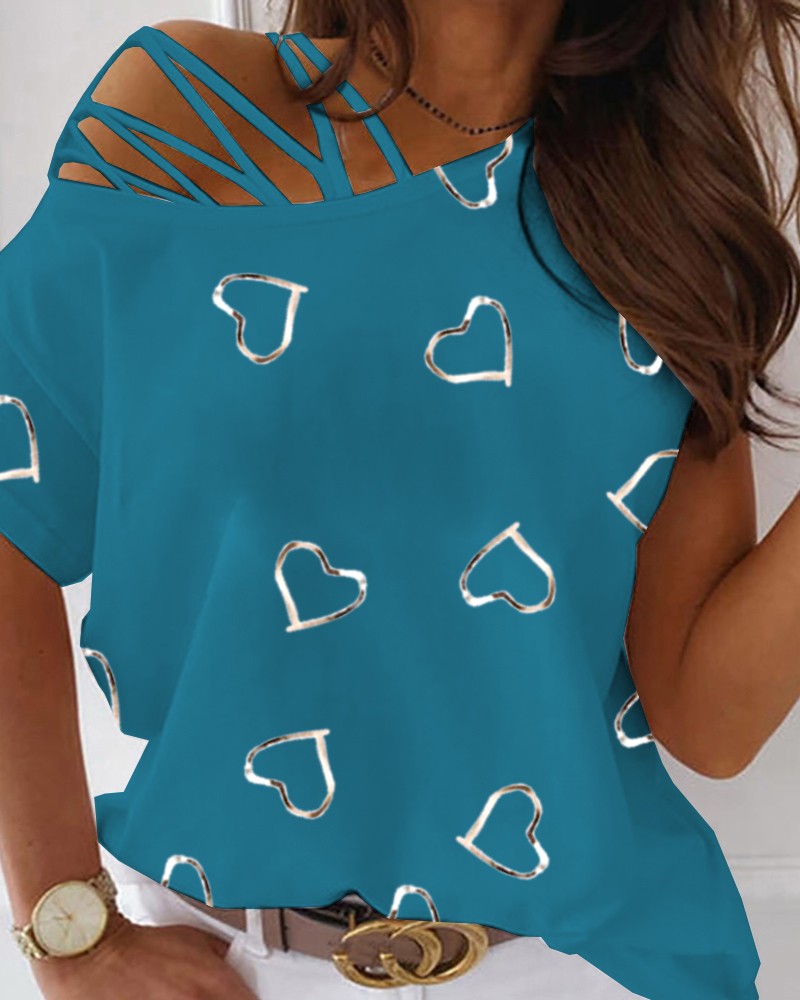 Heart print shirt