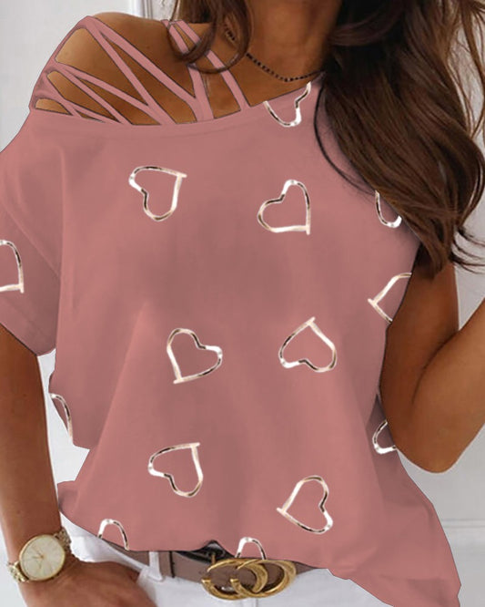 Heart print shirt